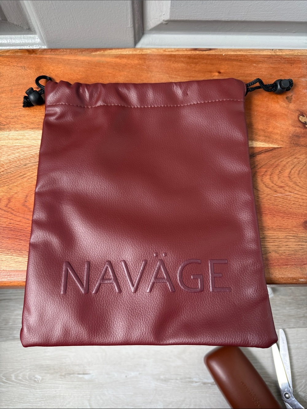 Men's Drawstring Pouch in Deep Burgundy